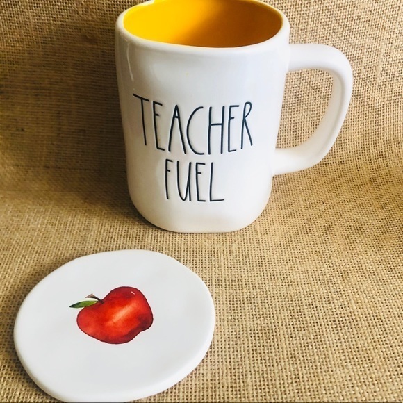Rae Dunn TEACHER FUEL Double Sided Mug and Coaster - Picture 1 of 7